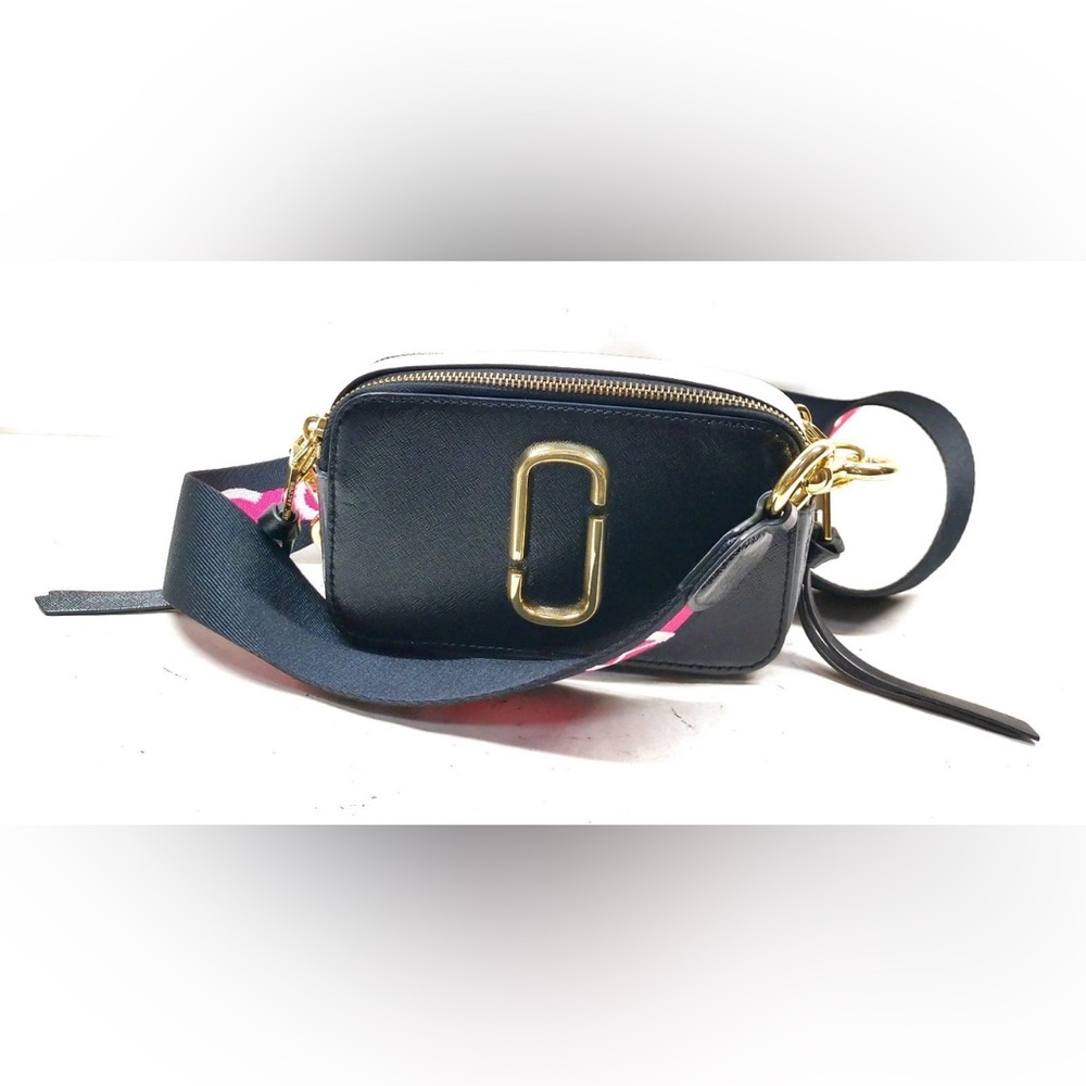 Marc Jacobs Black Crossbody Bag with Gold Accents